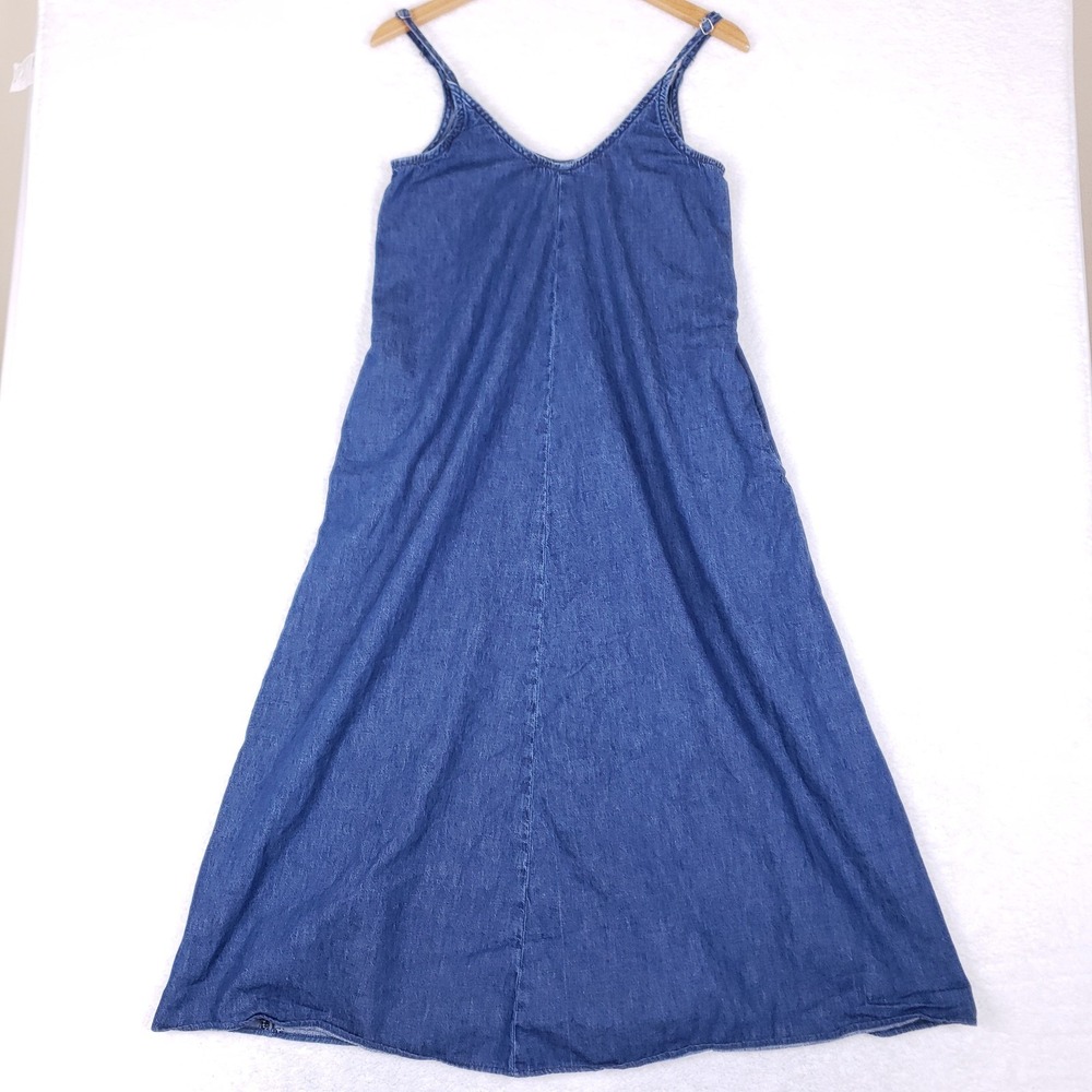 Blue Daze Denim Maxi Dress Size‎ 34 Spaghetti Strap A-Line Casual Chic
